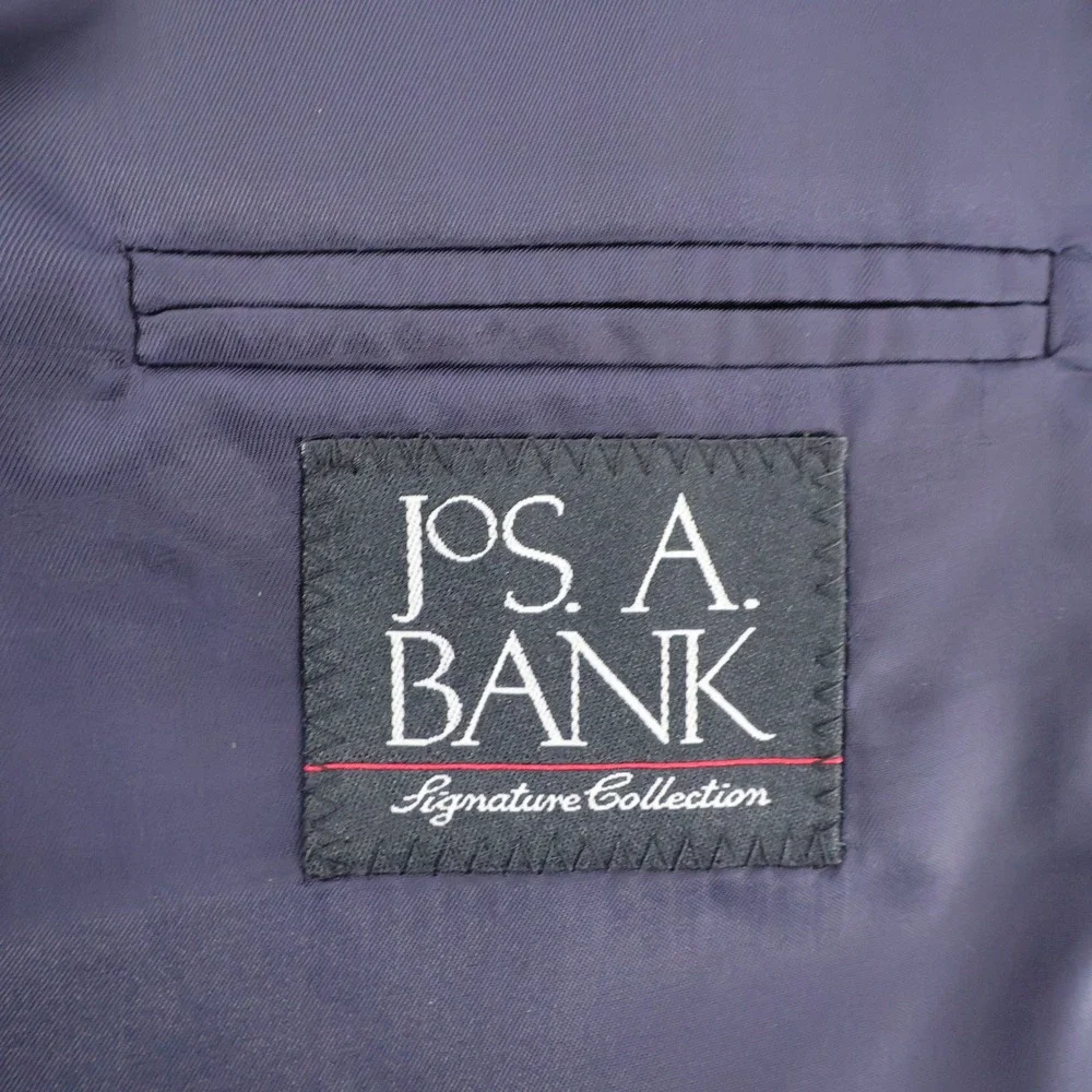 Jos. A. Bank‎ Signature Collection Pinstripe Wool Suit Navy Blue Mens 44L 36x31